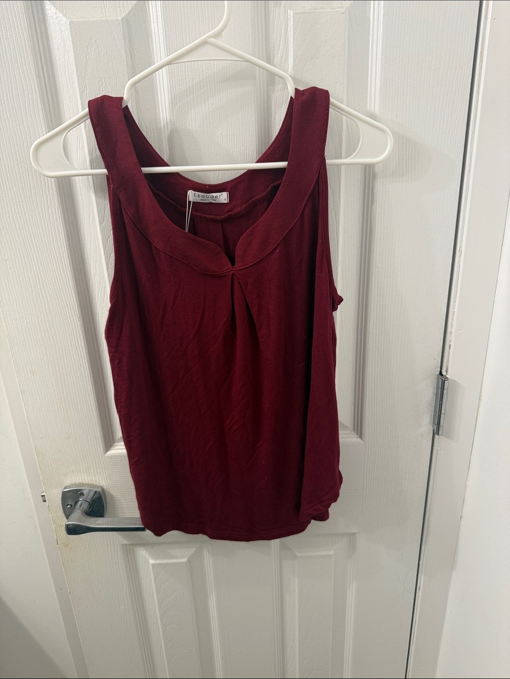 Eloquii Women's Wine Sleeveless Tank with Scoop Neck